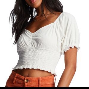 Billabong Women's Love Song Puff Sleeve Top